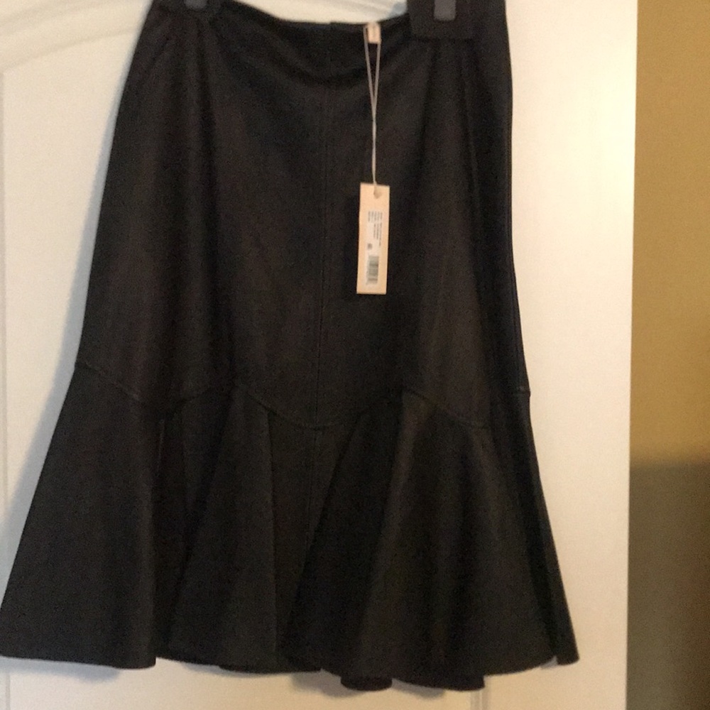Rebecca Taylor vegan leather flip skirt